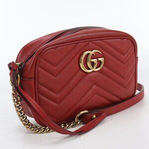 Gucci Mini Camera Bag GG Marmont Crossbody Leather Red